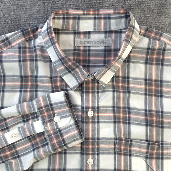 Outerknown Other - Outerknown Shirt Medium Long Sleeve Button Up Multicolor‎ Plaid Pocket Cotton